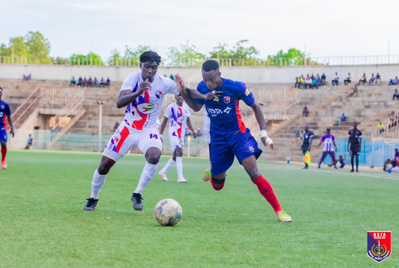 Sanou contesting the ball during a match